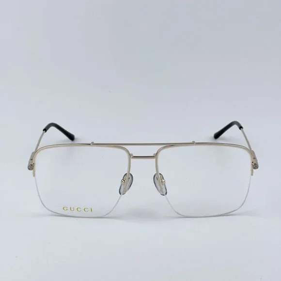 Gucci GG1415O 001 BRAND NEW Eyeglasses Gold Pilot Women